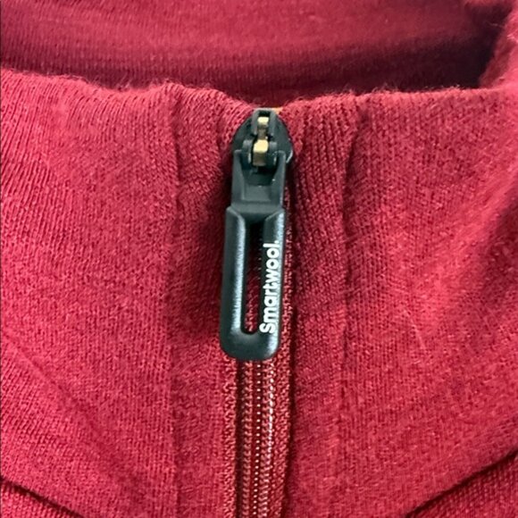 Smartwool Burgundy Quarter-Zip Pullover Size Men's Large - Picture 2 of 7